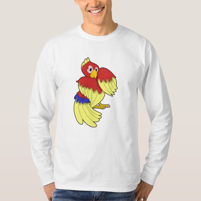 Parrot röd gult t shirt (Framsida)