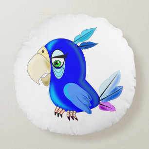 Parrot Round Pillow - Anpassade Rund Kudde