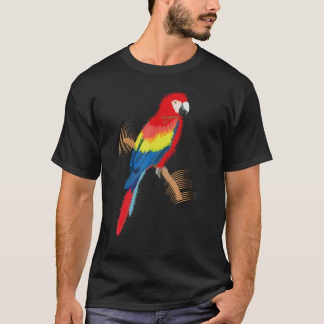 Parrot Scarlet Macaw Colorful T Shirt (Framsida)