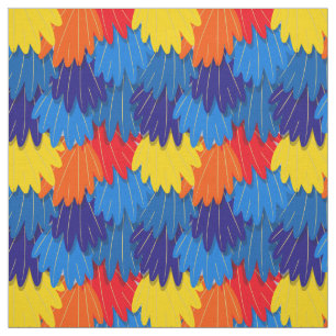 Parrot Scarlet Macaw Feathers Exotic Bird Mönster Tyg