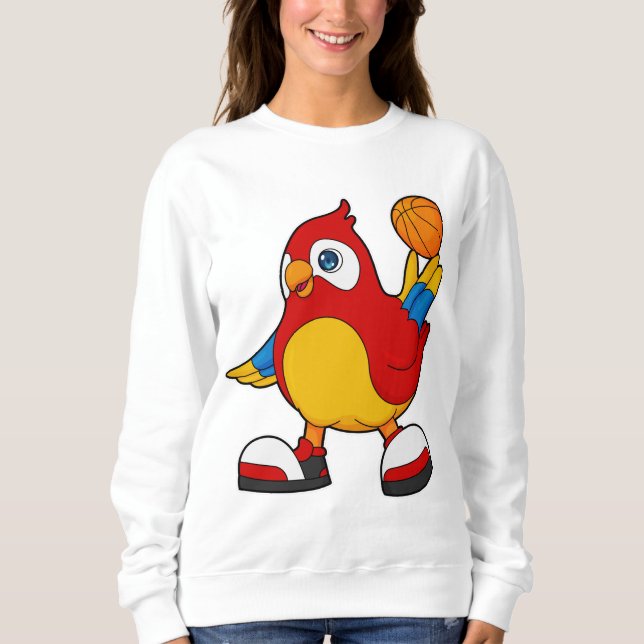 Parrot som basketspelare med basketboll t shirt (Framsida)