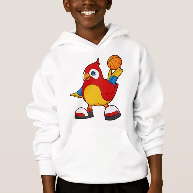 Parrot som basketspelare med basketboll t shirt (Framsida)