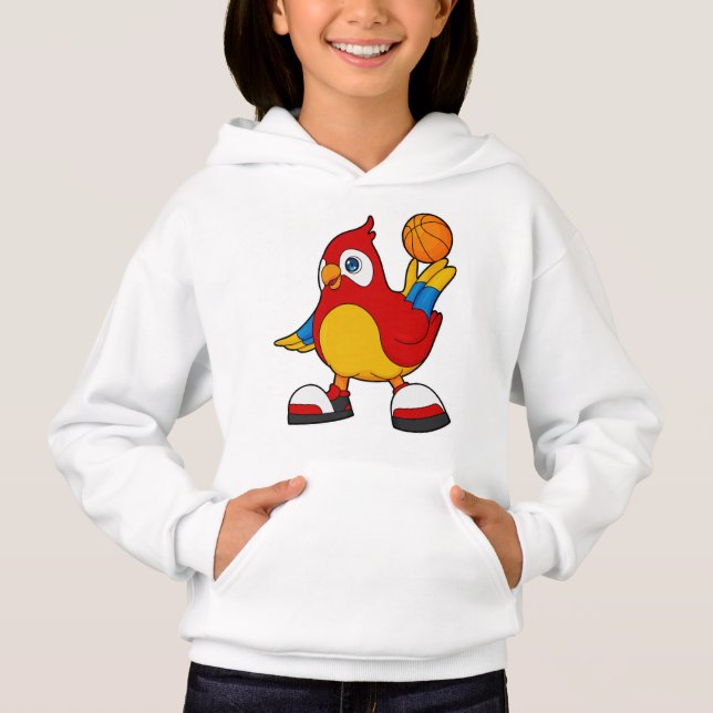 Parrot som basketspelare med basketboll t shirt (Framsida)