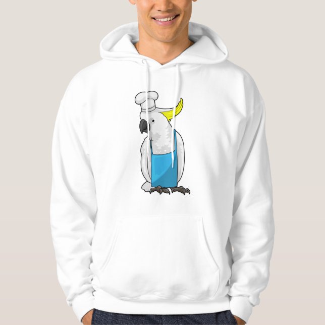Parrot som Chef med kojonghatt Hoodie (Framsida)