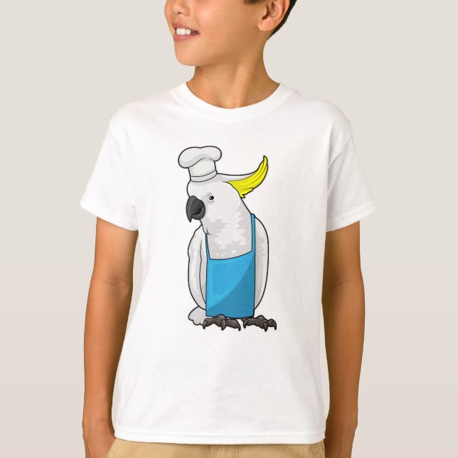 Parrot som Chef med kojonghatt T Shirt (Framsida)