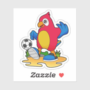Parrot som fotbollsspelare med fotboll klistermärken