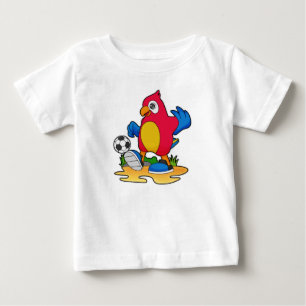 Parrot som fotbollsspelare med fotboll t shirt