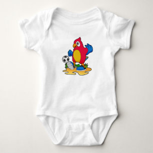Parrot som fotbollsspelare med fotboll t shirt