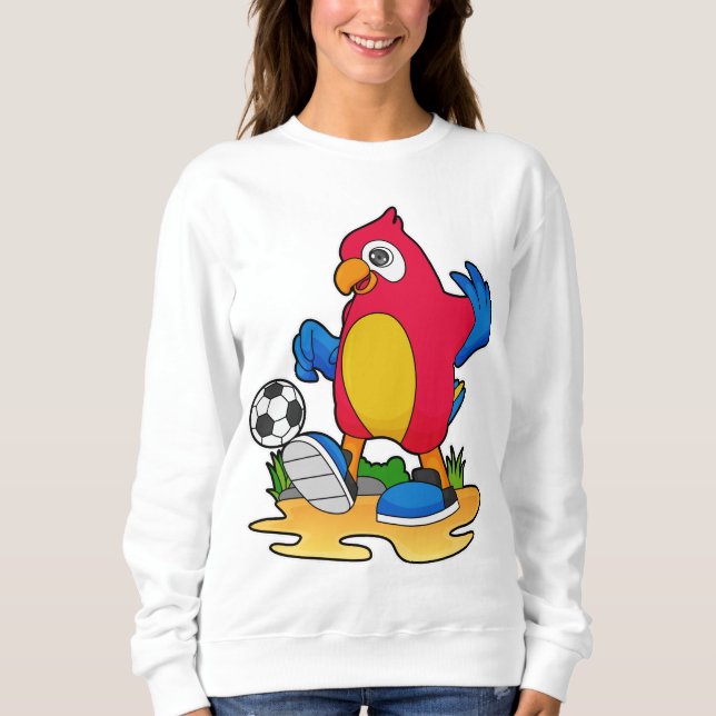 Parrot som fotbollsspelare med fotboll t shirt (Framsida)