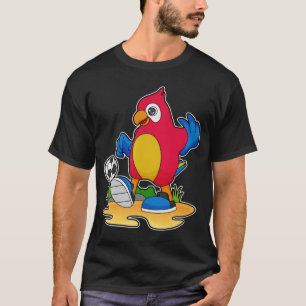 Parrot som fotbollsspelare med fotboll t shirt