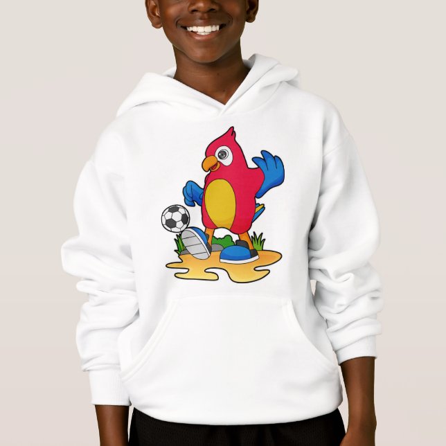 Parrot som fotbollsspelare med fotboll t shirt (Framsida)