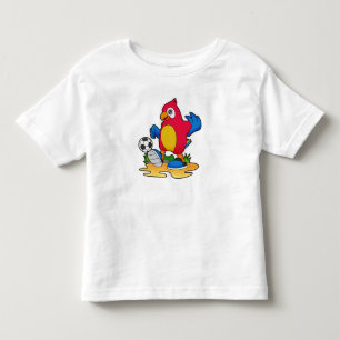 Parrot som fotbollsspelare med fotboll t shirt