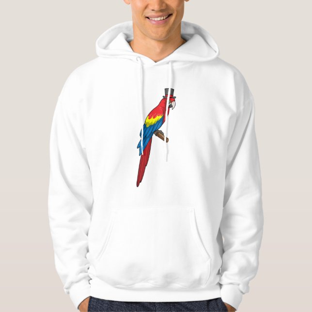 Parrot som gentleman med Hat Hoodie (Framsida)