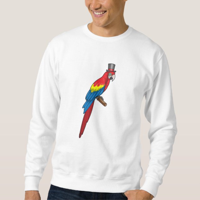 Parrot som gentleman med Hat Lång Ärmad Tröja (Framsida)