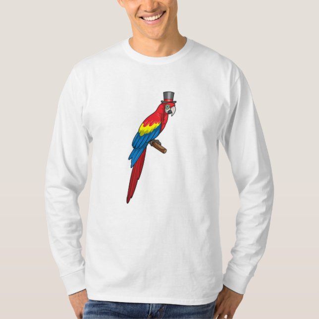 Parrot som gentleman med Hat T Shirt (Framsida)