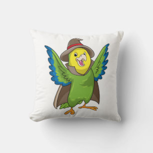Parrot som guide med hatt kudde