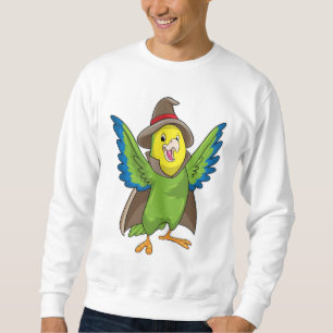 Parrot som guide med hatt lång ärmad tröja