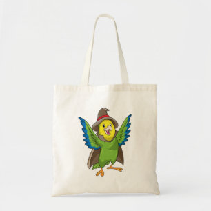 Parrot som guide med hatt tygkasse
