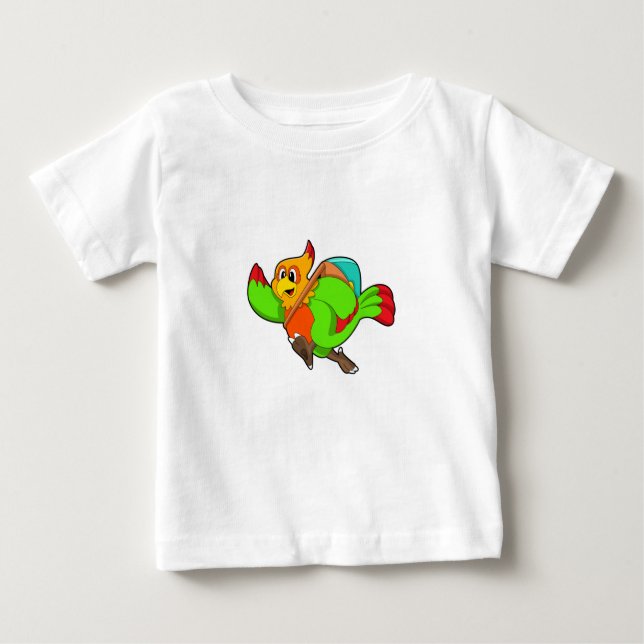Parrot som Hiker med ryggsäck T Shirt (Framsida)