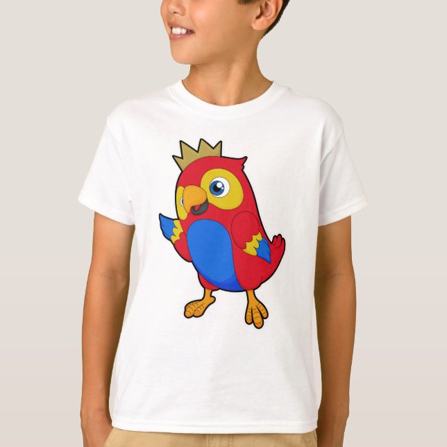 Parrot som Kung med Krona T Shirt (Framsida)