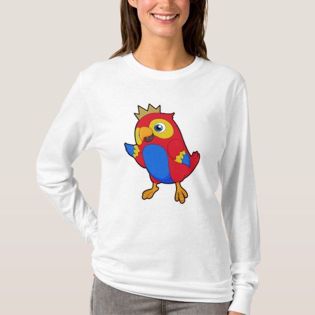 Parrot som Kung med Krona T Shirt (Framsida)