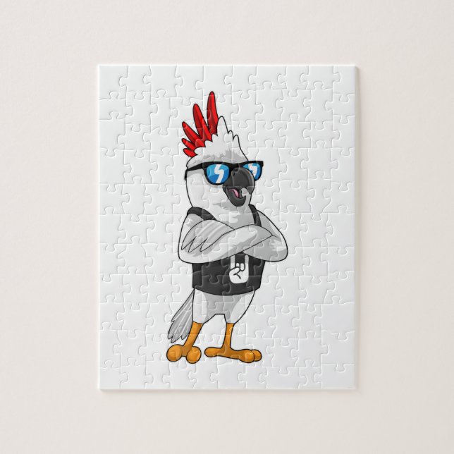 Parrot som musiker med solglasögon pussel (Vertikal)