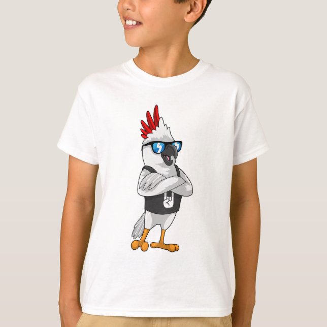 Parrot som musiker med solglasögon t shirt (Framsida)