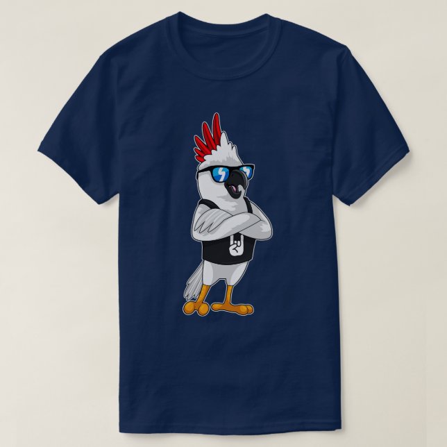 Parrot som musiker med solglasögon t shirt (Design framsida)