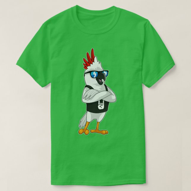 Parrot som musiker med solglasögon t shirt (Design framsida)