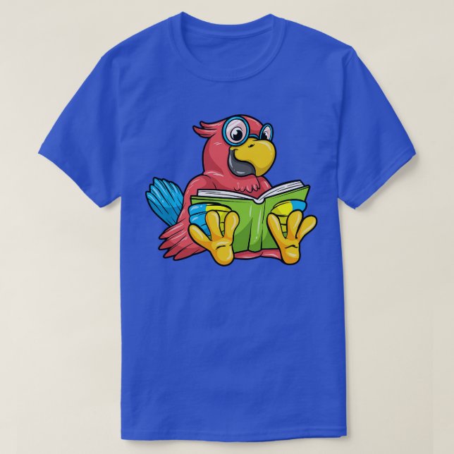Parrot som Nerd med glasögon och Bok T Shirt (Design framsida)