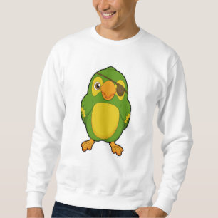 Parrot som Pirat med Eyepatch Lång Ärmad Tröja