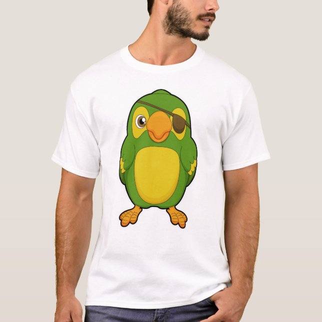 Parrot som Pirat med Eyepatch T Shirt (Framsida)