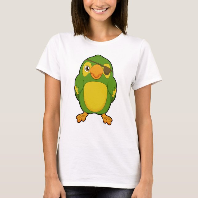 Parrot som Pirat med Eyepatch T Shirt (Framsida)