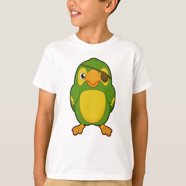 Parrot som Pirat med Eyepatch T Shirt (Framsida)