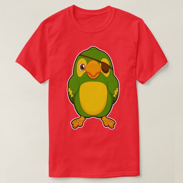 Parrot som Pirat med Eyepatch T Shirt (Design framsida)