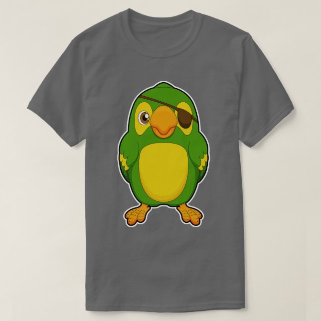 Parrot som Pirat med Eyepatch T Shirt (Design framsida)