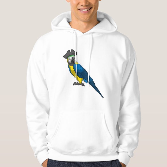 Parrot som Pirat med Hat Hoodie (Framsida)