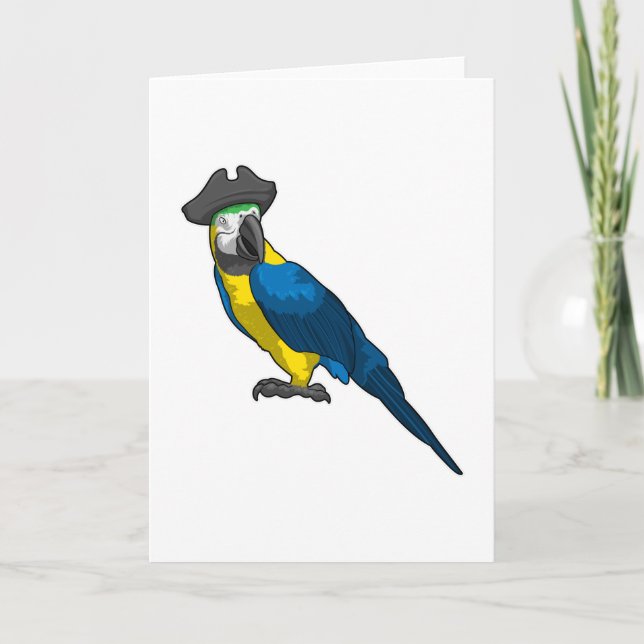 Parrot som Pirat med Hat Kort (Framsida)