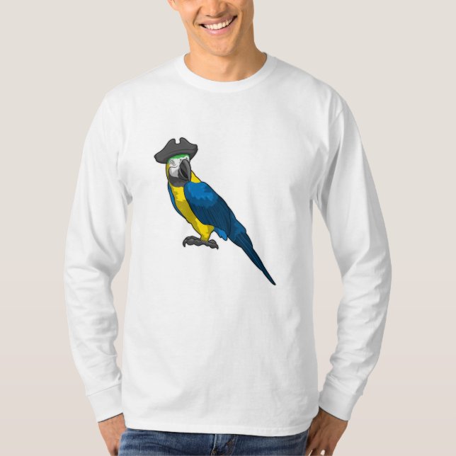 Parrot som Pirat med Hat T Shirt (Framsida)