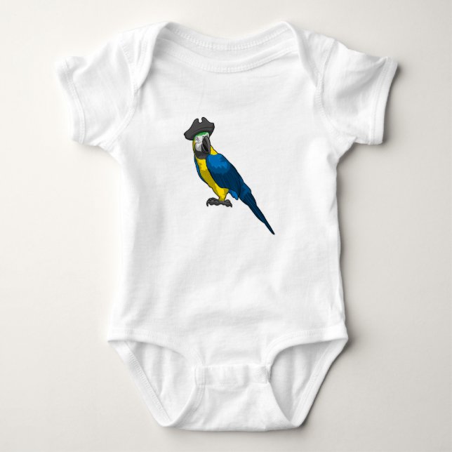 Parrot som Pirat med Hat T Shirt (Framsida)