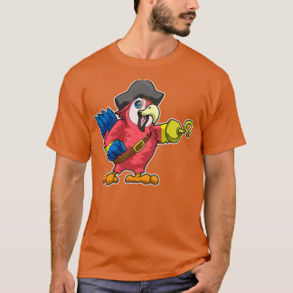 Parrot som pirat med Krok hand Pirat hat T Shirt
