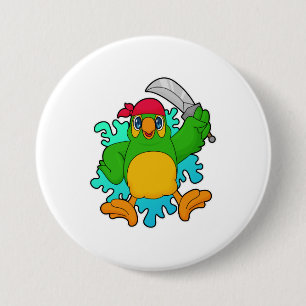 Parrot som Pirat med Sword Knapp