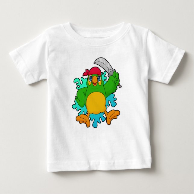 Parrot som Pirat med Sword T Shirt (Framsida)