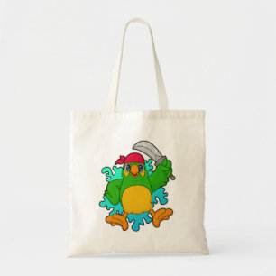 Parrot som Pirat med Sword Tygkasse