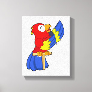 Parrot som Singer med Microphone Canvastryck
