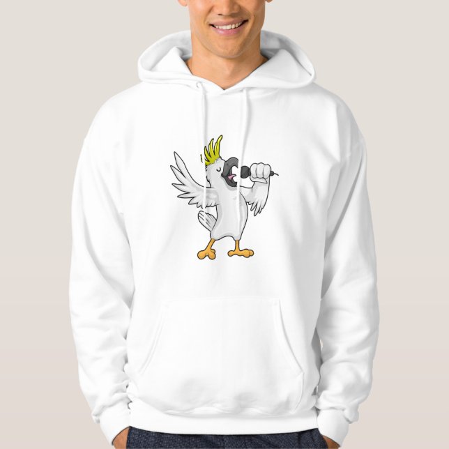 Parrot som Singer med Microphone Hoodie (Framsida)