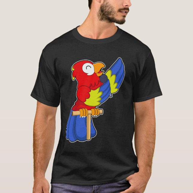 Parrot som Singer med Microphone T Shirt (Framsida)