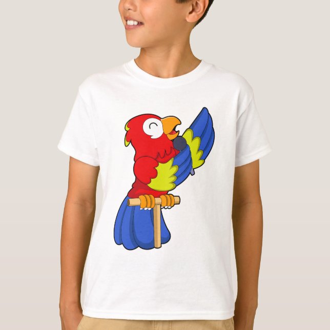 Parrot som Singer med Microphone T Shirt (Framsida)