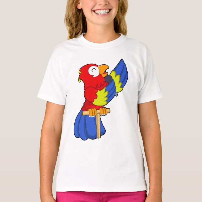 Parrot som Singer med Microphone T Shirt (Framsida)