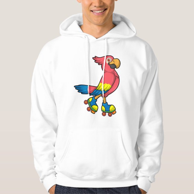 Parrot som Skater med rullskridskor Hoodie (Framsida)